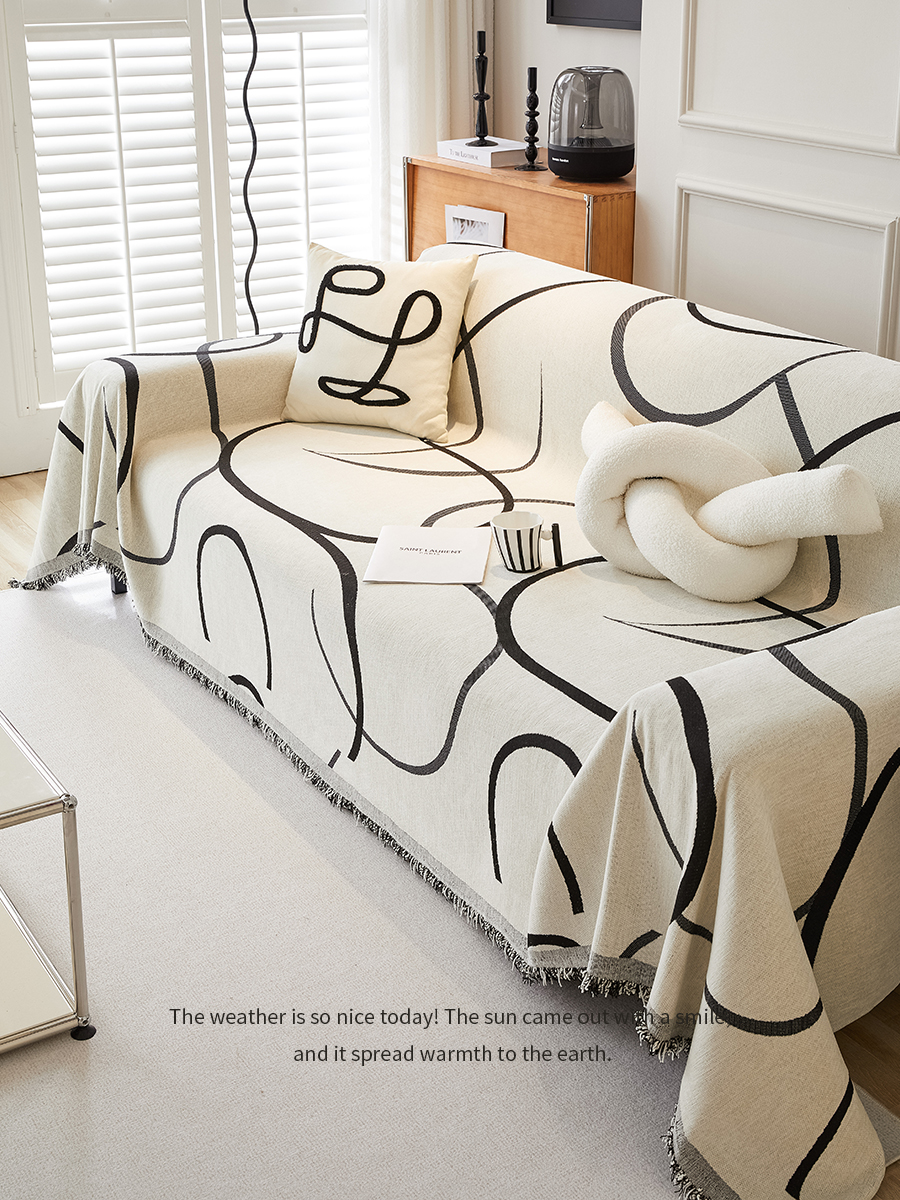 防塵沙發巾2023新款四季通用高級感沙發蓋佈全蓋沙發毯法式嬭油風