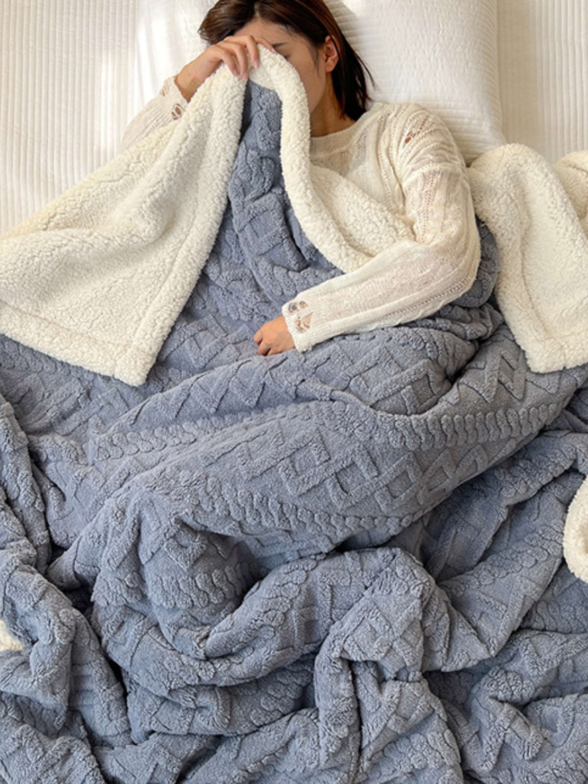 韓式加厚沙發毯珊瑚絨加絨毛毯秋冬空調小毯子披肩毯