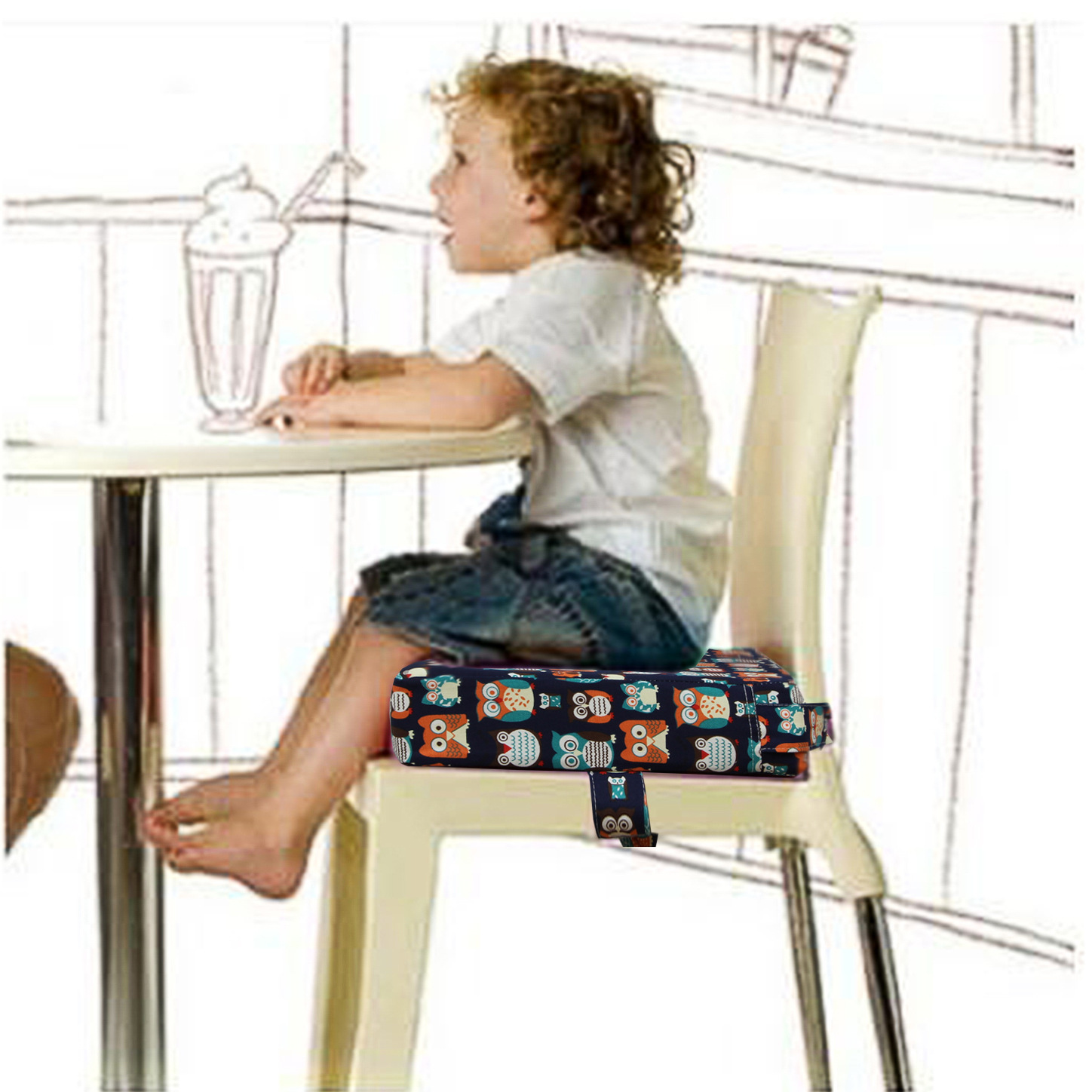 兒童保健坐墊防滑防水加高餐椅外出野餐輕鬆攜帶