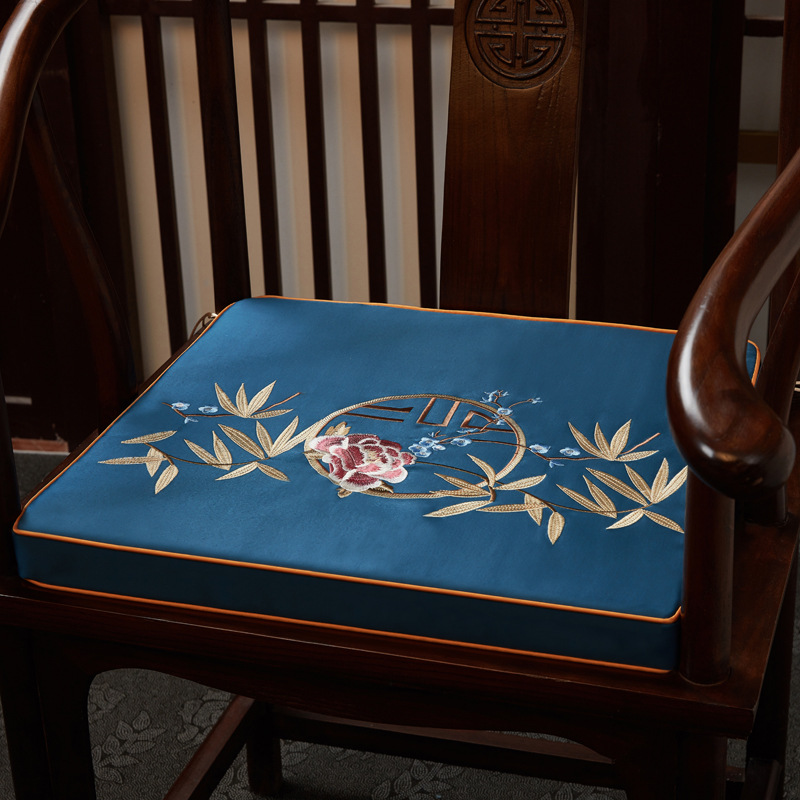 典雅新中式紅木實木餐椅墊圈椅坐墊窗花繡花坐墊 (6.9折)