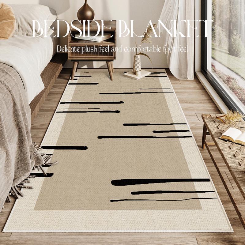 臥室加厚條紋地毯溫暖舒適現代簡約風適用多種空間