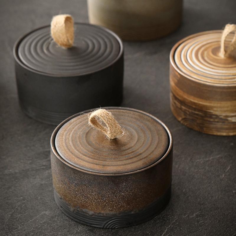 日式復古陶瓷密封罐防黴儲藏茶葉零食乾貨