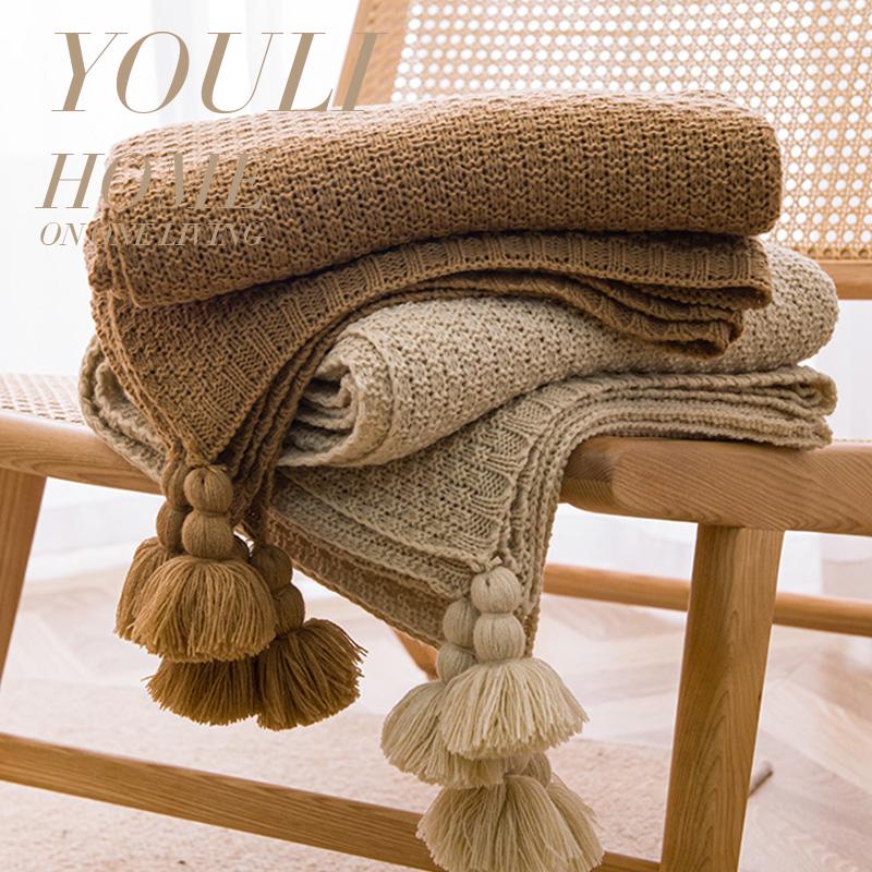 北歐復古風絨毯棉料親膚四季通用簡約現代風格適合沙發床尾午睡等情境使用