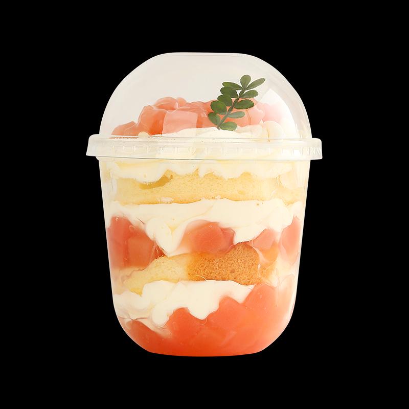 法式風情塑料圓形透明奶茶封裝盒 十個以上批發 (8折)