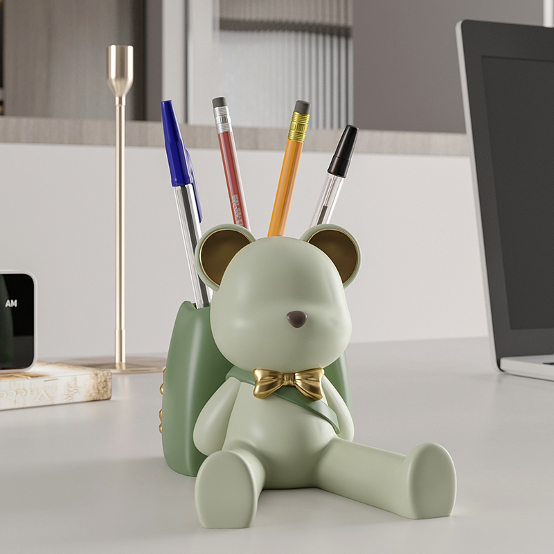 創意潮流樹脂暴力熊筆筒手機支架辦公室桌面擺件送兒童 (6.2折)