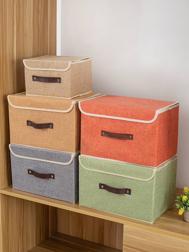 日式風格可摺疊布藝收納盒內衣收納盒家用防黴大容量