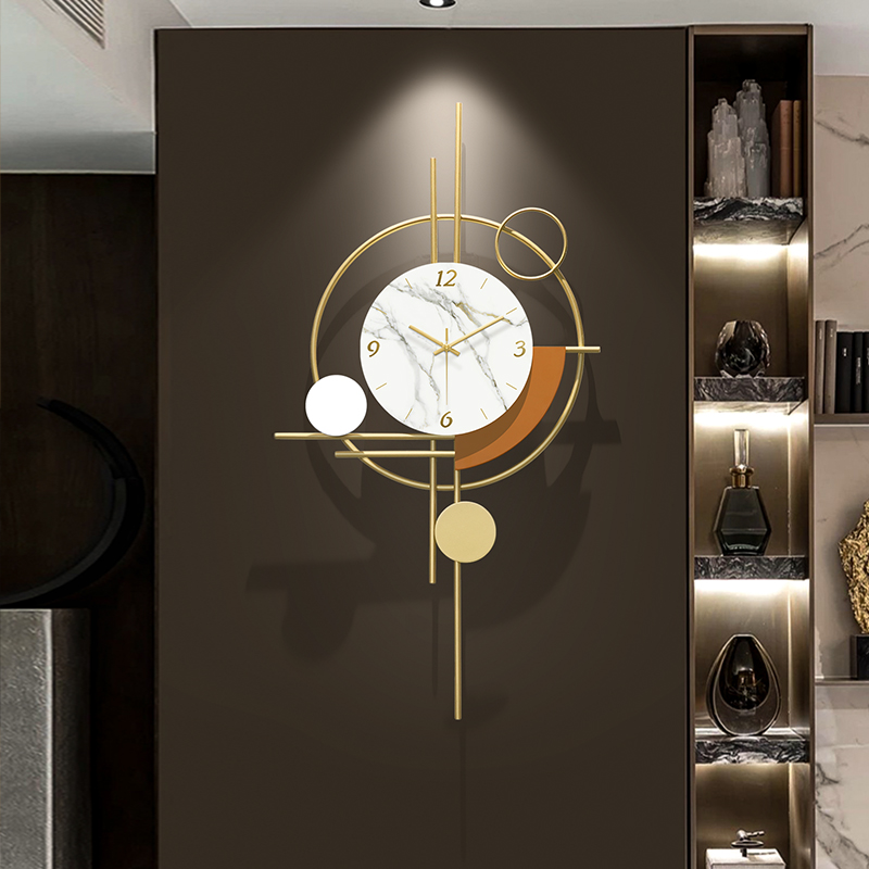 簡約現代風格掛鐘 客廳家用裝飾時鐘 免打孔
