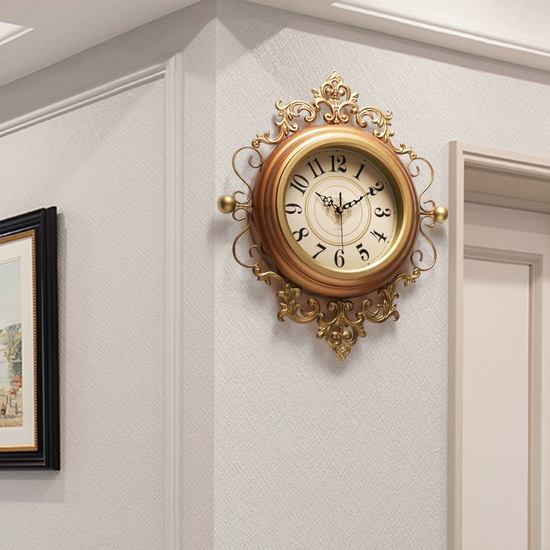 美式風掛鐘復古風格金屬材質客廳裝飾靜音鐘錶