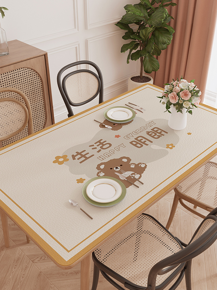 日式風格 PVC 皮革桌布防油防水防燙打造高級感餐桌或書桌