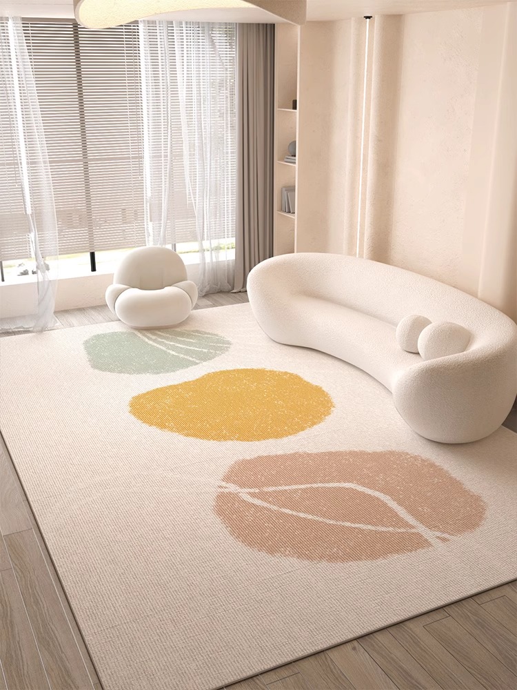 侘寂風客廳地毯 ins奶油風茶几毯 簡約大尺寸防滑墊 耐髒地墊 (3.3折)