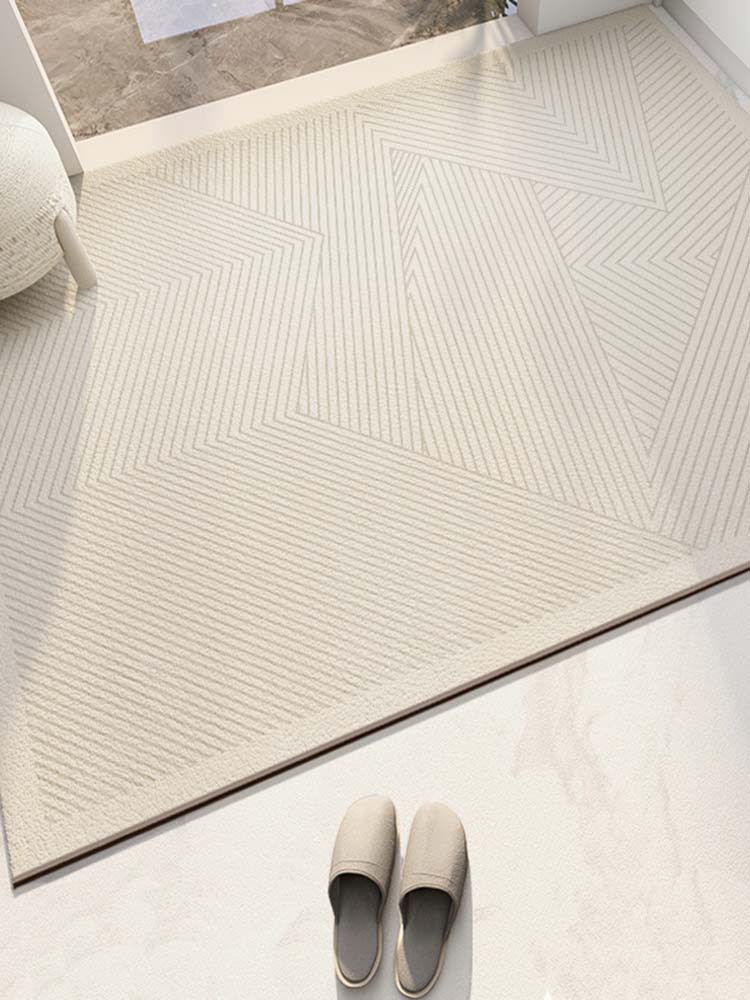 簡約現代風格玄關地墊 抗汙耐髒可擦洗裁剪長方形皮革地毯