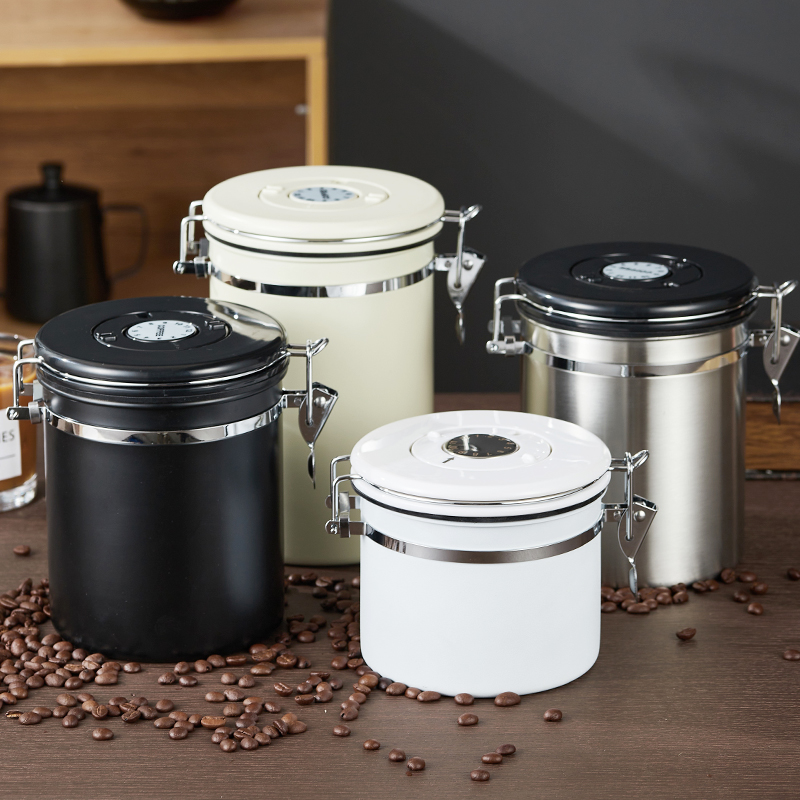 不鏽鋼咖啡豆密封罐單向排氣設計保留新鮮風味