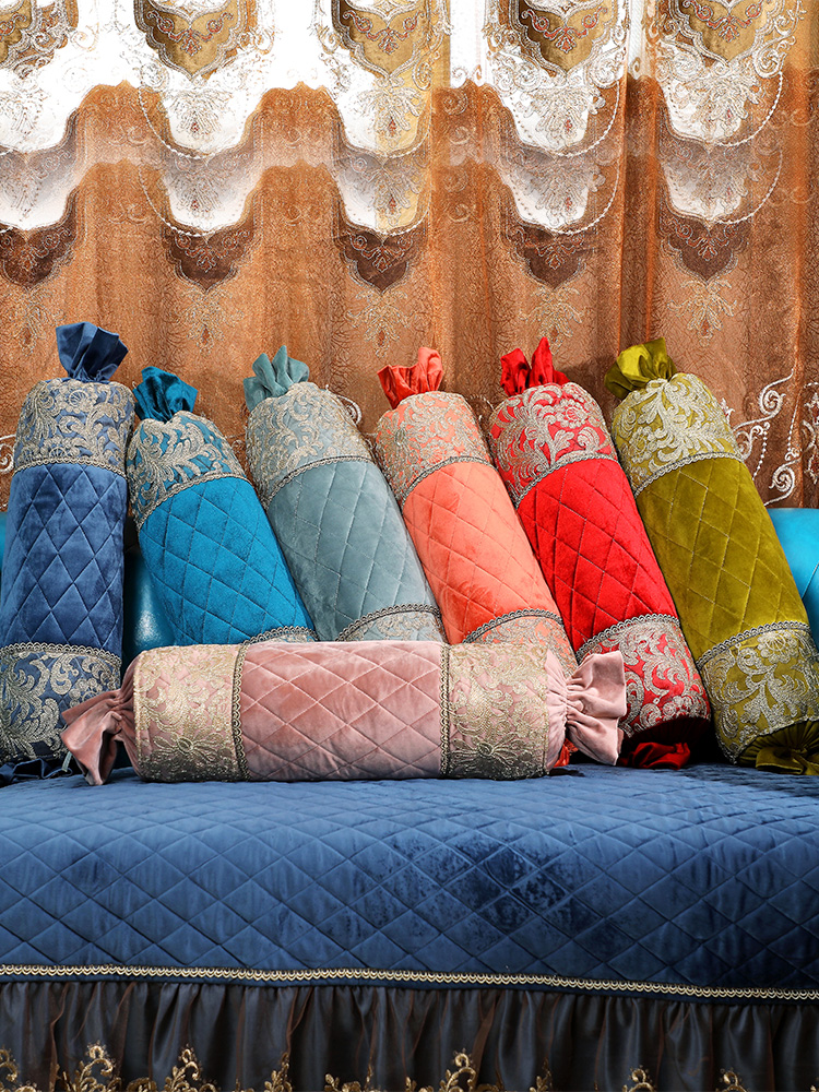 歐式風格糖果造型荷蘭絨奢華抱枕腰枕靠枕圓柱靠墊套圓形脊椎枕套 (8.3折)
