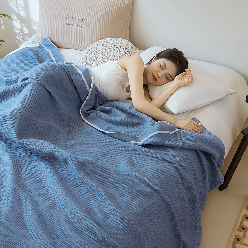 簡約純棉毛巾被舒適單人雙人床單空調毯可鋪可蓋