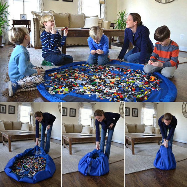 兒童玩具收納袋 玩具墊 積木收納袋 快速整理