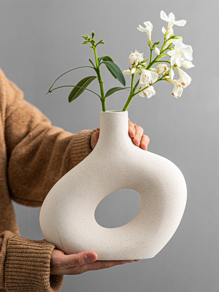 陶瓷花瓶簡約現代風格客廳擺飾樣品間拍攝道具高級感裝飾－ 松果購物