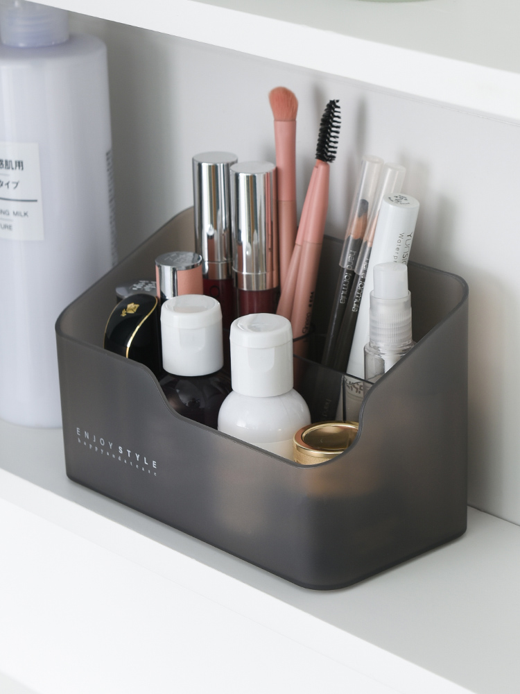 宿舍桌面收納盒 簡約防塵化妝品置物架子 護膚品整理盒