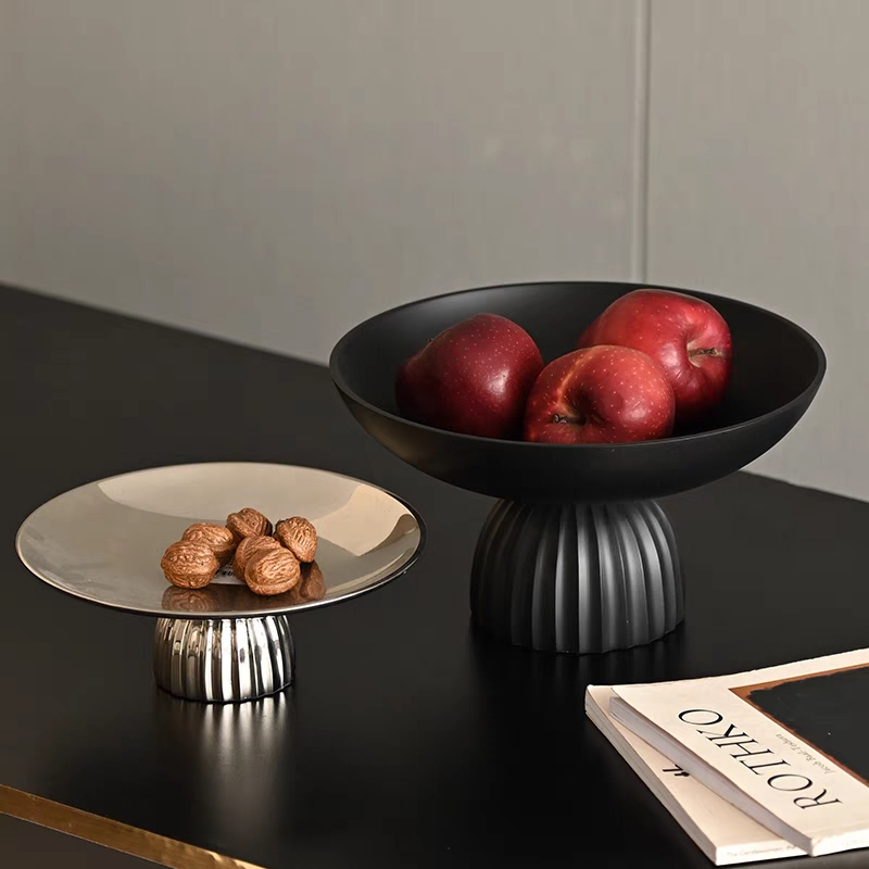 簡約現代 金屬樹脂創意客廳茶几零食點心蛋糕展示水果盤