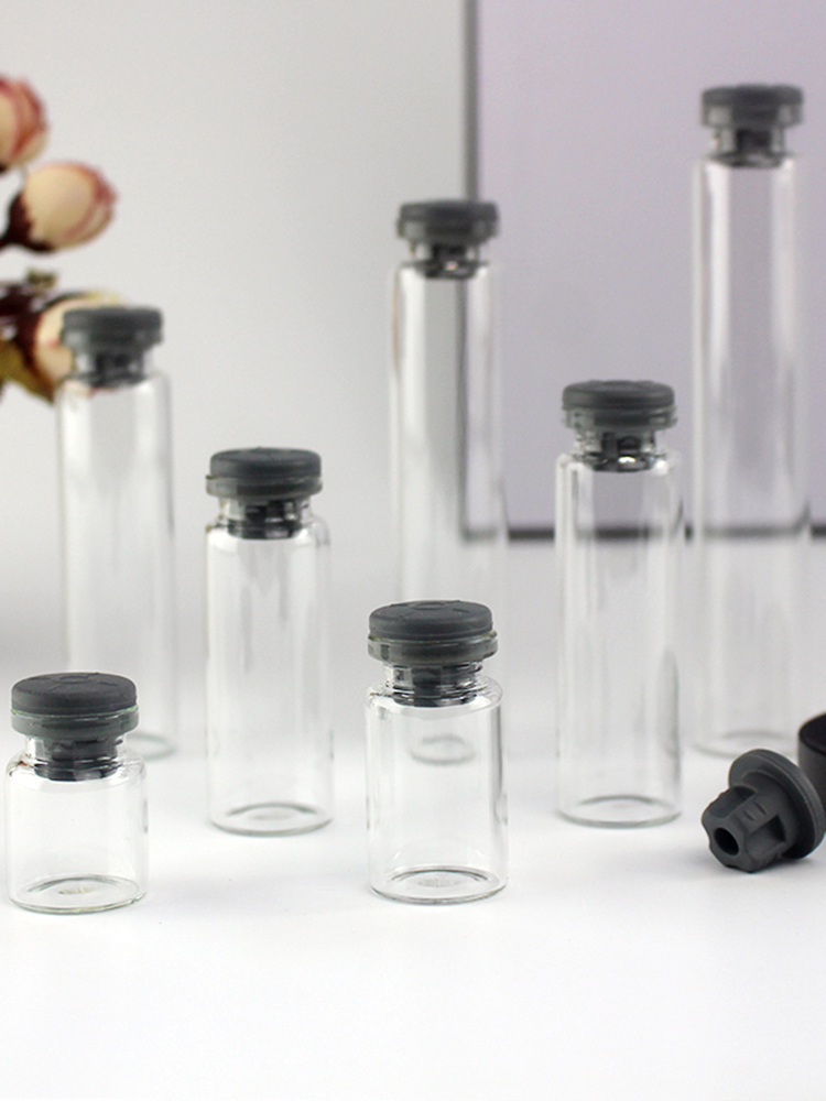 精緻玻璃瓶 四叉膠塞封口 實驗用小瓶子 高度依需求