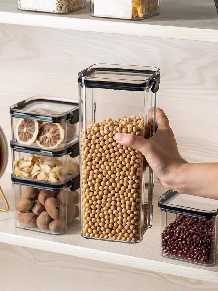 北歐風格密封罐塑料材質透明食品級儲物罐零食乾貨茶葉盒