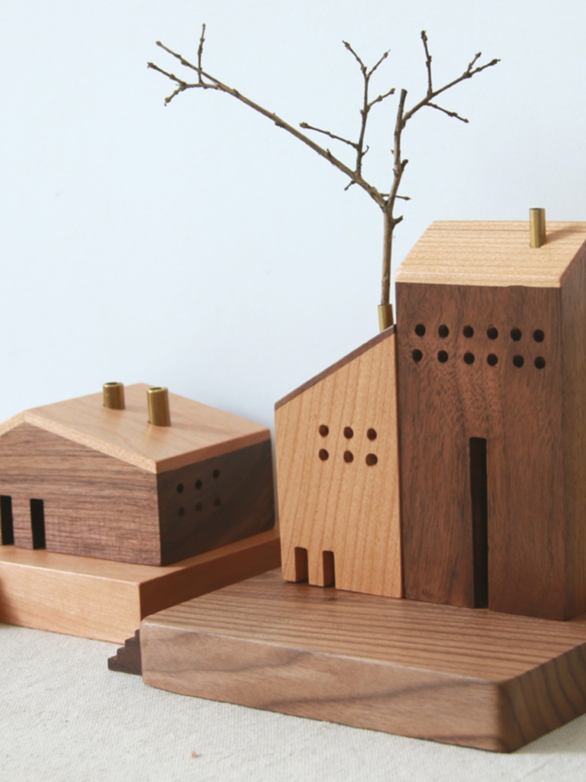 日式小木屋擴香器擺件精緻木雕禪意裝飾清新香氛放鬆身心