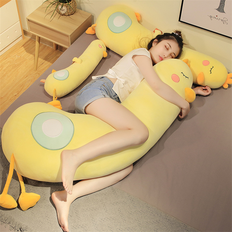 日式卡通小黃鴨抱枕陪你睡覺的可愛大靠枕多尺寸可選