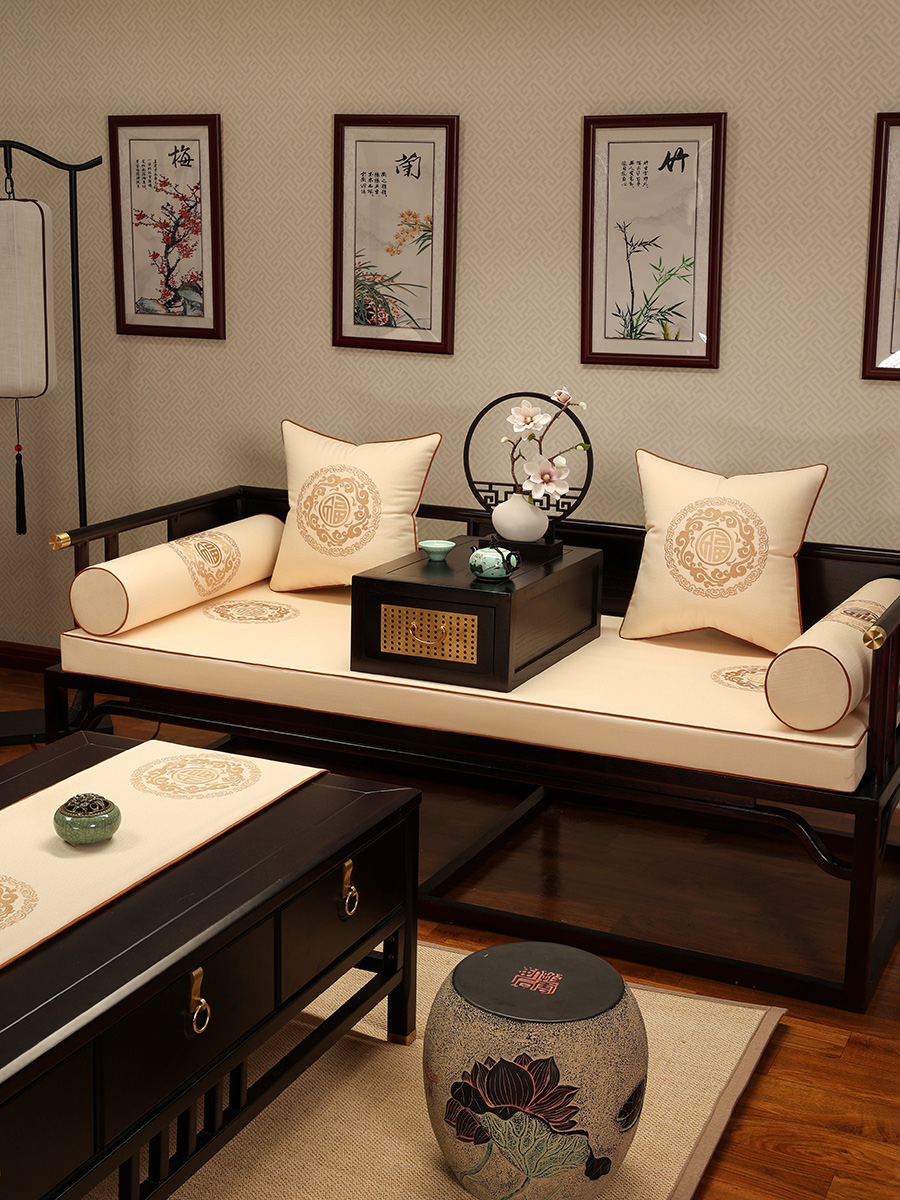 新中式紅木椅墊防滑墊套罩沙發墊四季通用布藝坐墊 (6.8折)