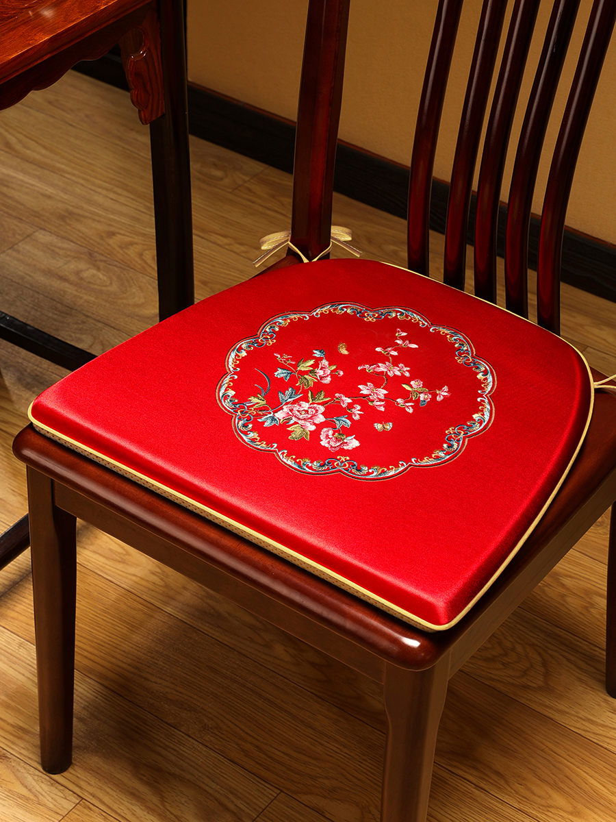 創意幾何圖案中式椅墊新中式風格餐廳飯廳餐椅墊椅墊