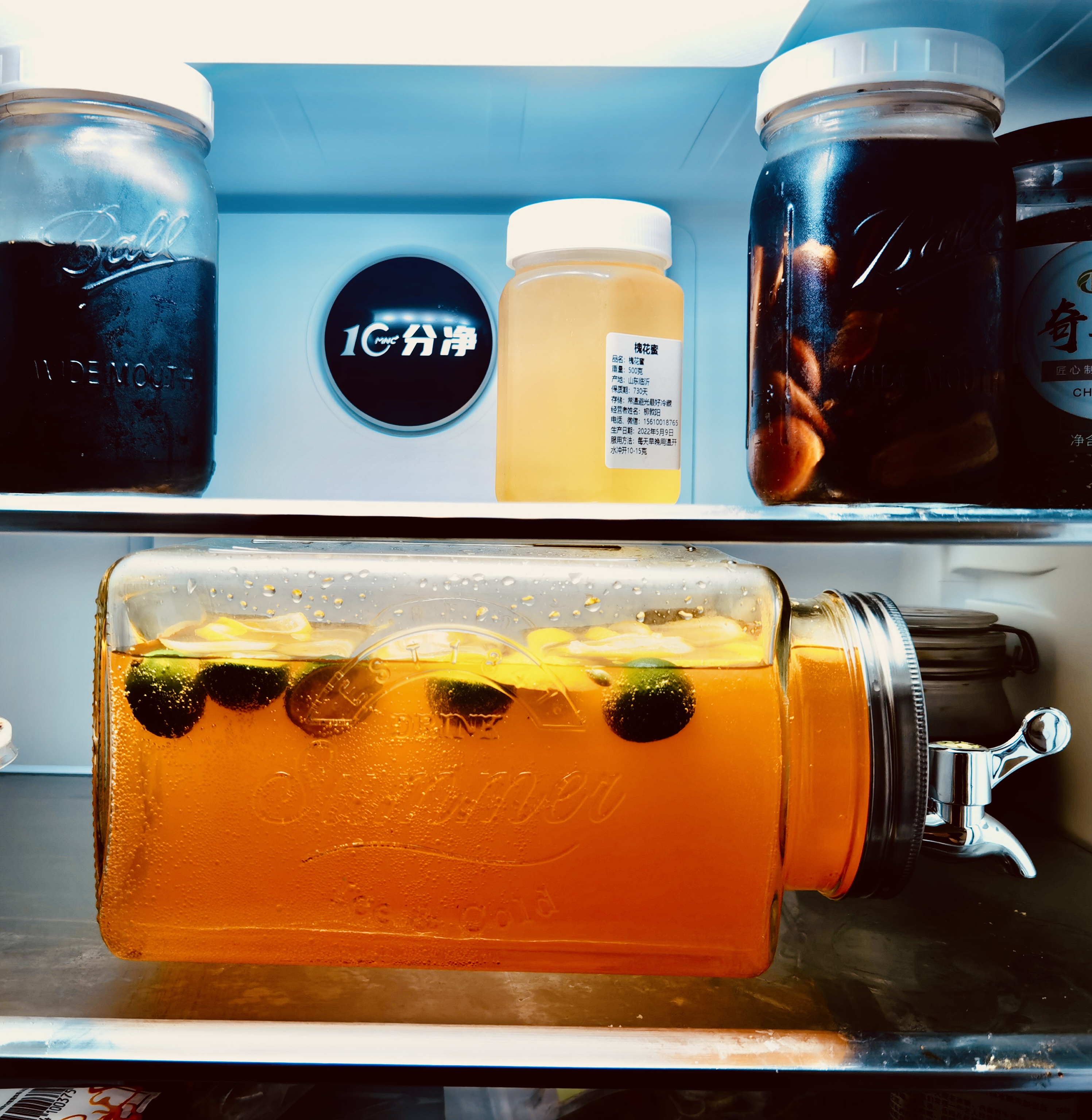 美式田園風玻璃冷水罐日常送禮首選3升容量冰箱果汁罐帶龍頭可選配竹木架或不鏽鋼龍頭