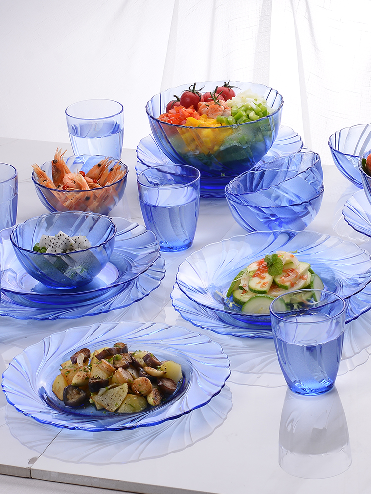 duralex多萊斯進口耐熱鋼化玻璃大沙拉碗泡麪碗家用菜磐時尚餐具