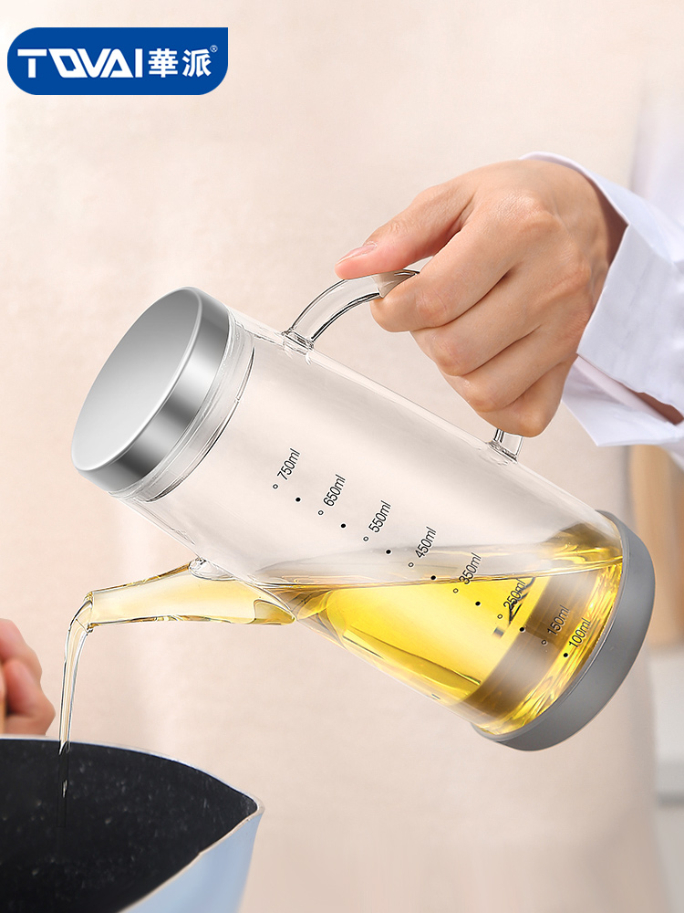 歐式簡約大容量防漏不鏽鋼蓋玻璃油壺醬油醋油調料瓶