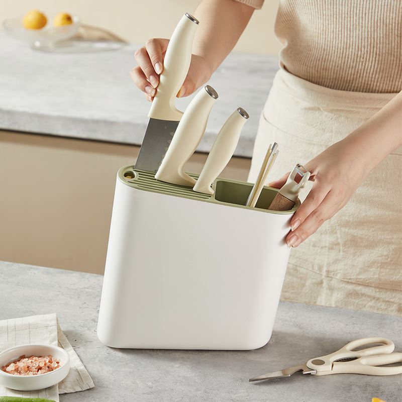 塑料刀座收納筒 廚房多功能置物架 刀具筷子筒