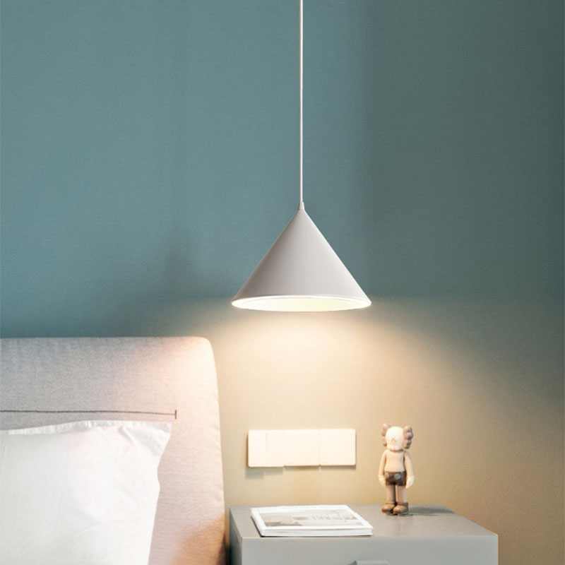北歐風格鋁製過道吊燈簡約個性適用臥室書房三色變光可調節吊線