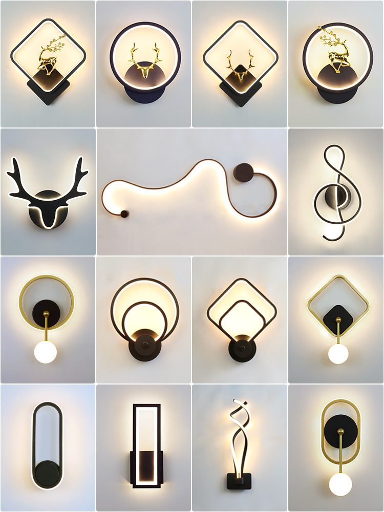 現代簡約led牆壁燈創意網紅客厛臥室牀頭燈北歐走廊過道玄關燈具