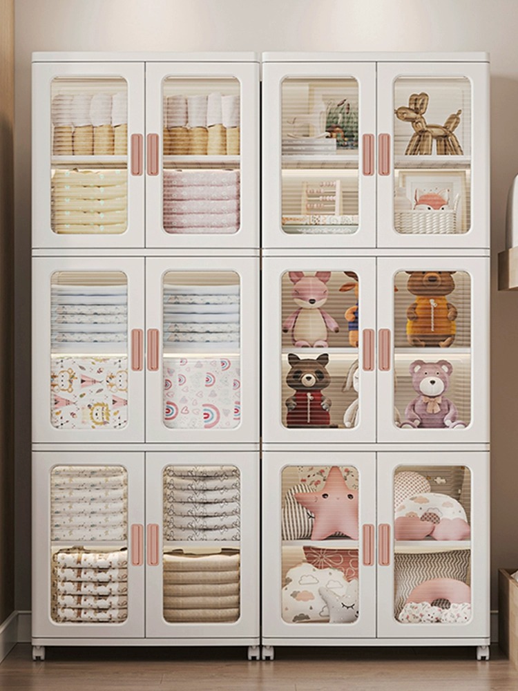 53/65cm兒童書櫃折曡免安裝寶寶衣櫃家用收納櫃儲物箱塑料置物架