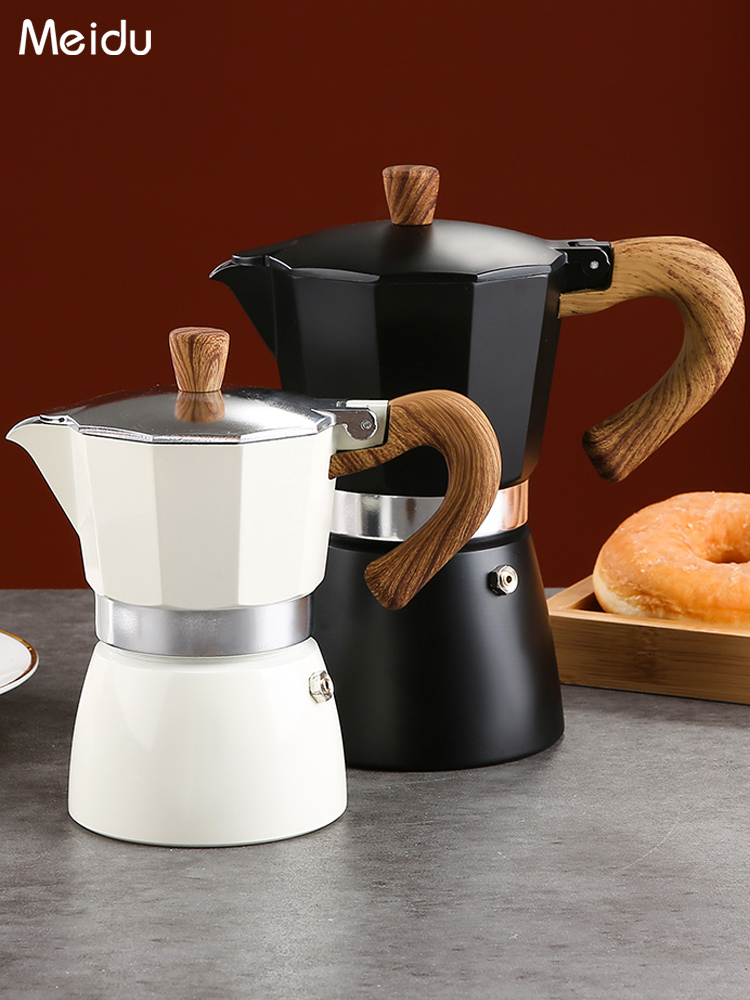 北歐風 摩卡壺家用雙閥壓濾式煮咖啡壺手衝濃縮咖啡萃取壺 (8.3折)