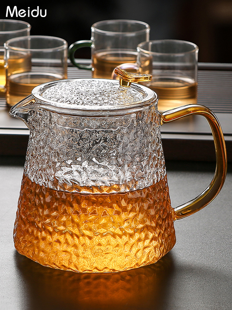 簡約風耐熱玻璃泡茶壺茶水分離杯組分享杯套裝家用大容量帶過濾泡紅茶專用茶具 (4.4折)