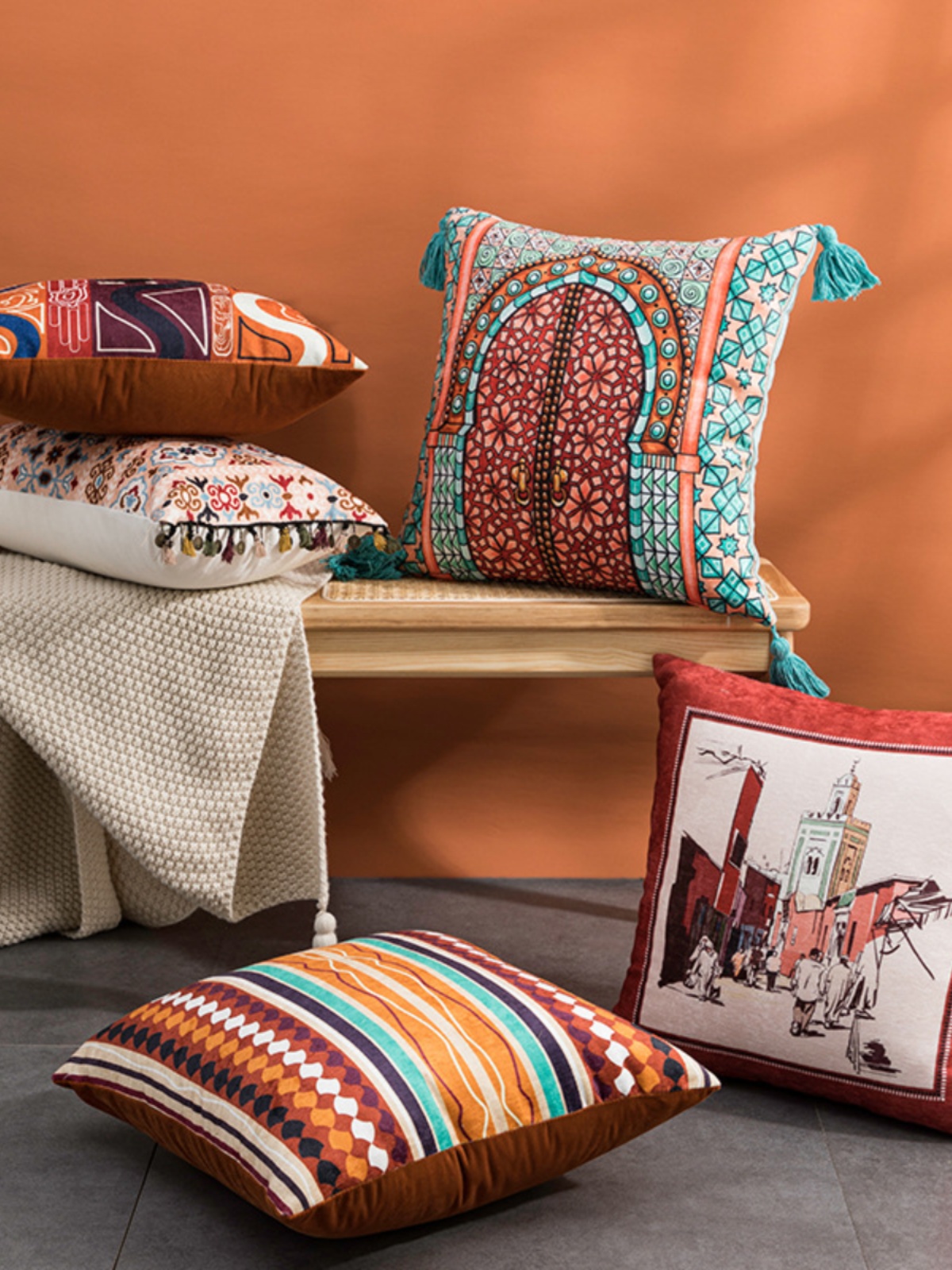 東南亞風摩洛哥波西米亞客廳靠墊套美式現代民宿方形抱枕