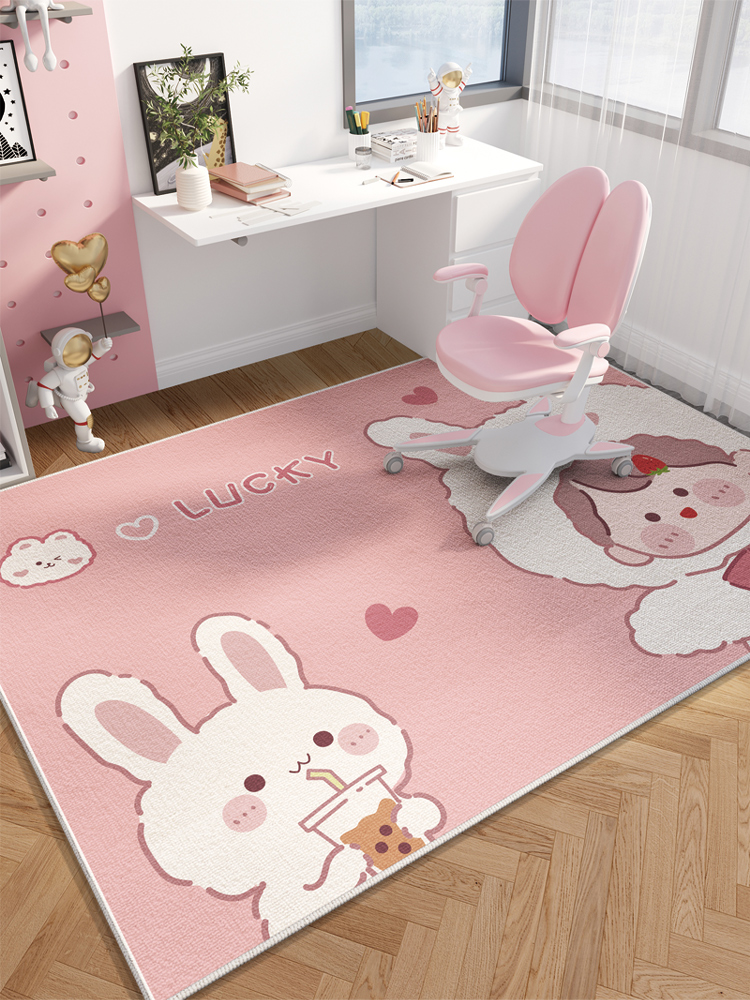 兒童地毯閱讀區可愛卡通防滑學習椅轉椅地墊臥室床邊毯