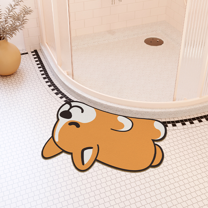 珪藻土弧形腳墊防滑吸水家用衛浴可擦洗地毯