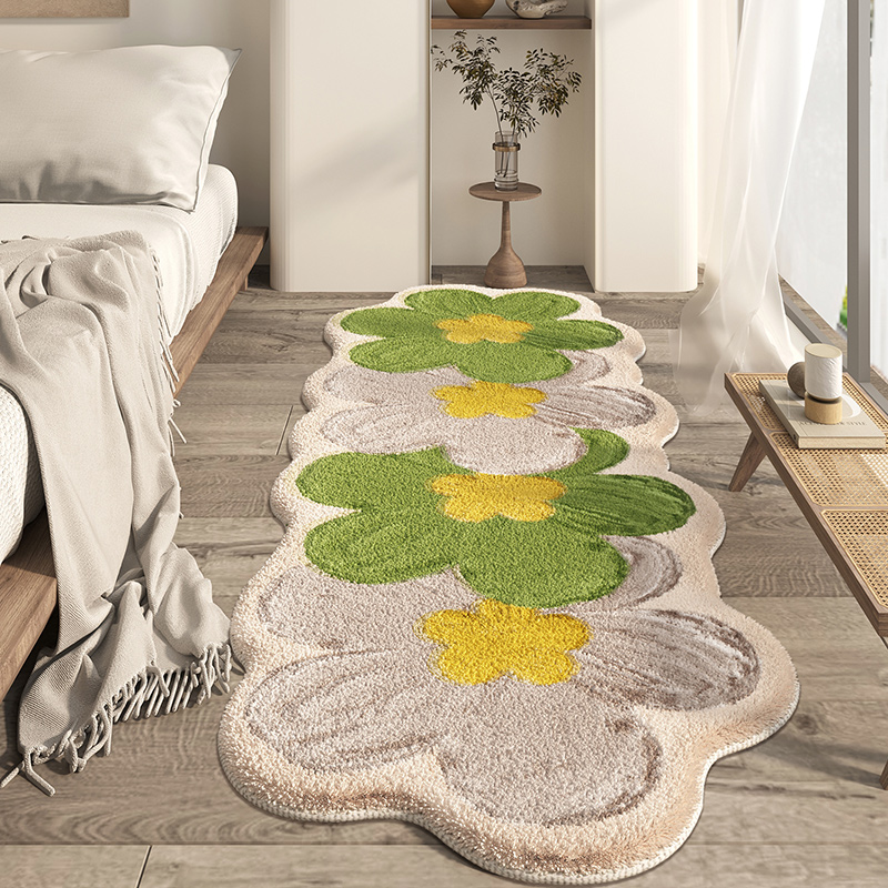 現代簡約輕奢風異形地毯適合臥室客廳等多種空間