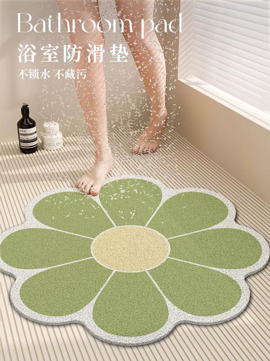 浴室防滑地墊pvc簡約現代家用腳墊洗澡淋浴房衛生間速幹耐髒