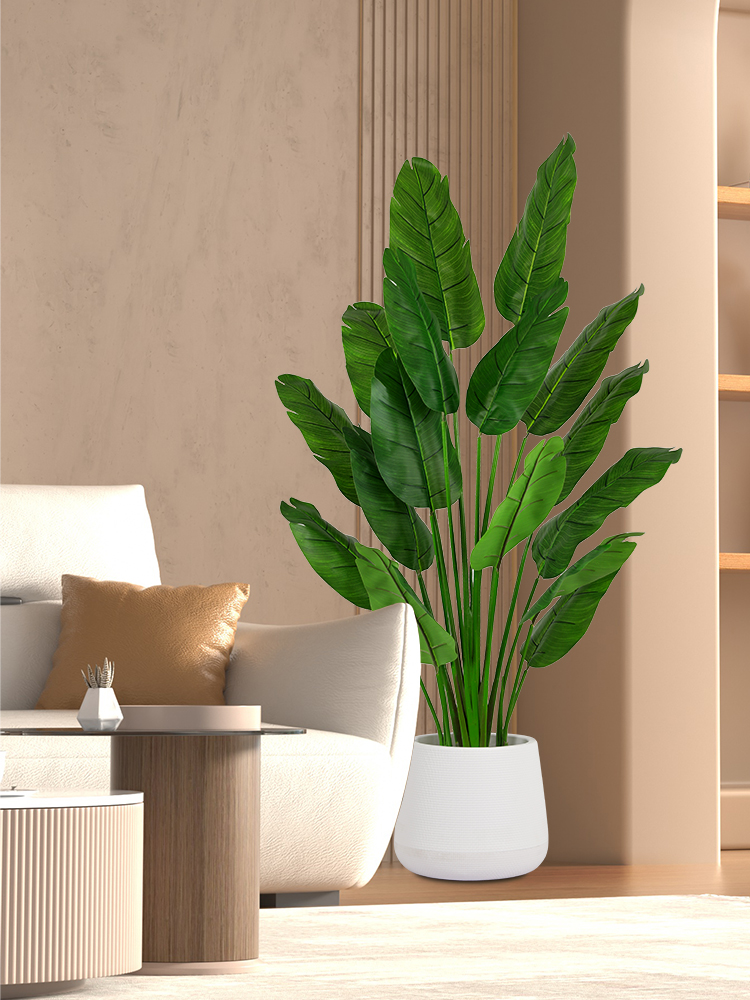 仿真天堂鳥綠植輕奢室內植物盆栽擺件客廳裝飾落地假花樹