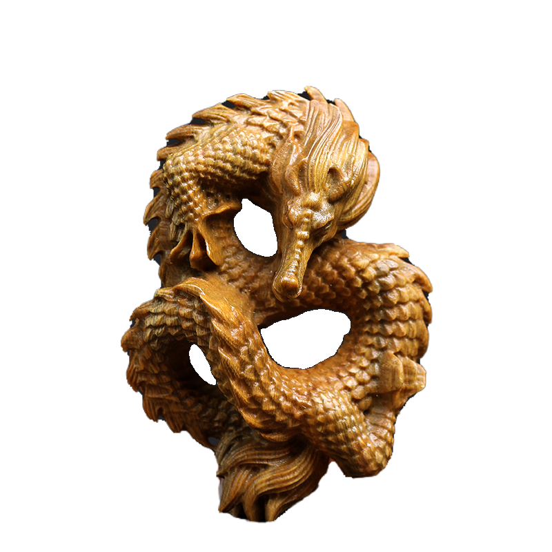創意新中式木雕祥龍擺件象徵祝福適合客廳擺放可當日常送禮 (8.3折)
