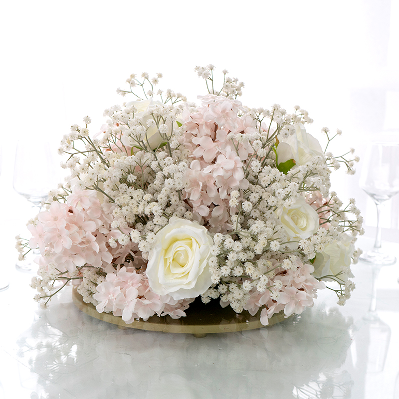 滿天星玫瑰花藝桌花歐式裝飾佈置花適合桌面擺放的仿真花假花