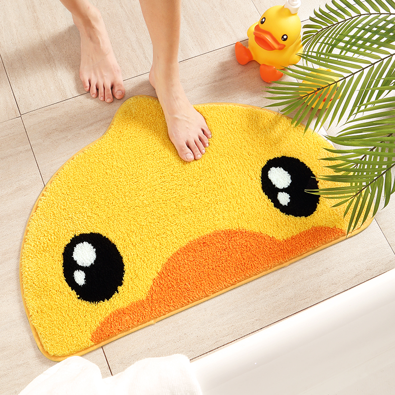 小黃鴨半半浴室地墊 吸水速乾防滑 衛浴腳墊 洗手間墊