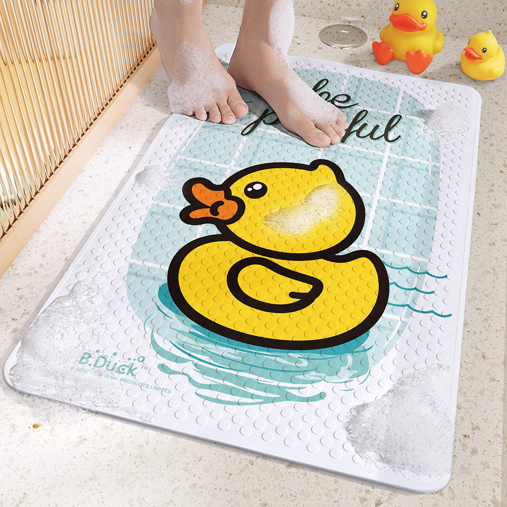風格簡約現代的卡通小黃鴨 PVC 家用浴室防滑按摩墊