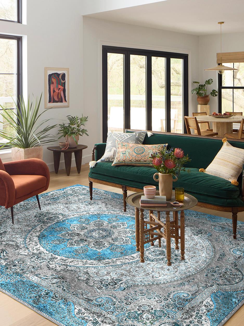 時尚地毯歐式客廳短絨土耳其摩洛哥茶几墊子風格房間