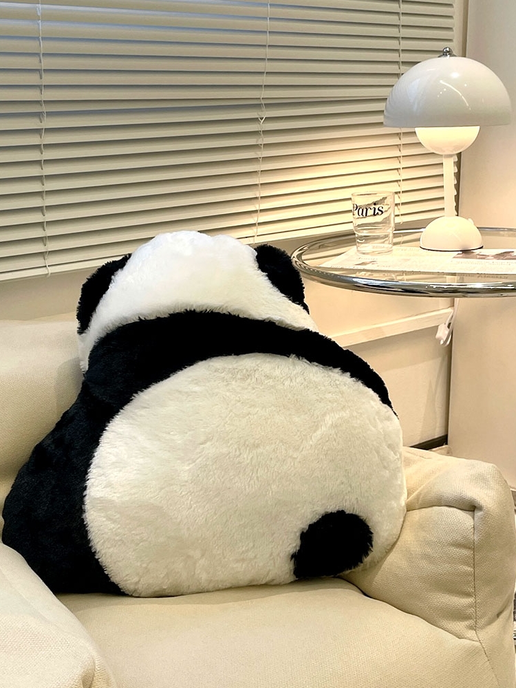 可愛熊貓背影抱枕毛絨網紅靠墊沙發客廳懶人宿舍靠枕飄窗玩偶坐墊
