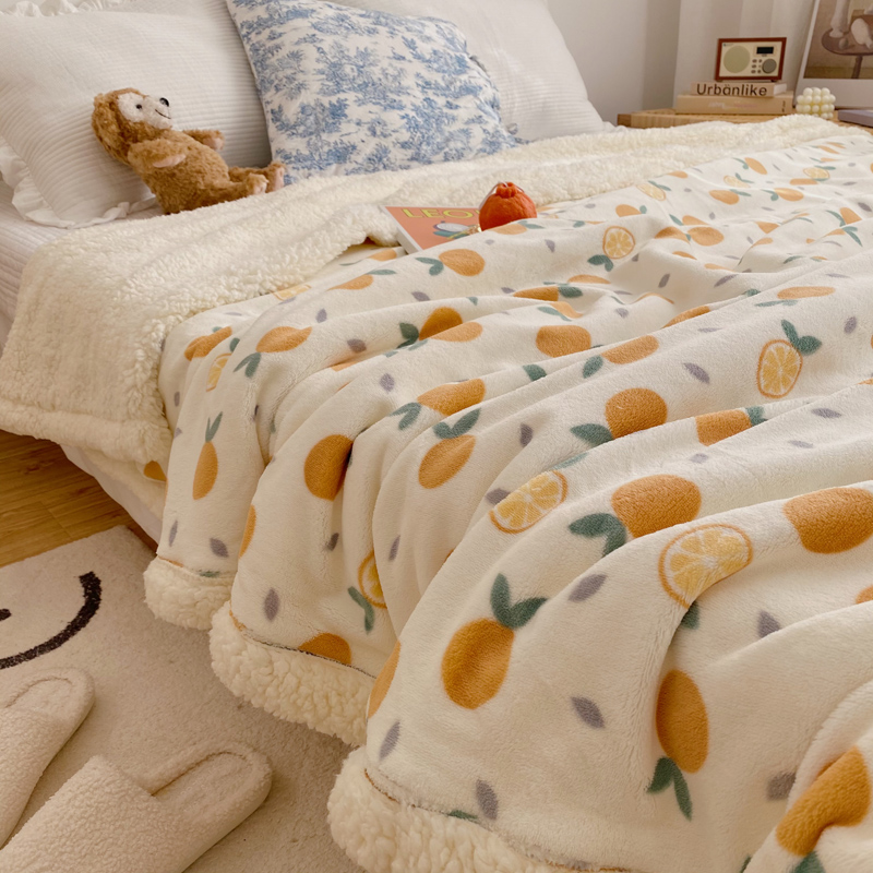 韓國小清新秋冬季蓋毯子法蘭絨簡約現代風格適用臥室冬季